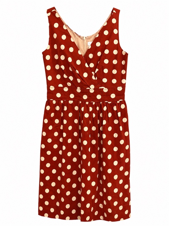 Coldwater Creek Dresses & Skirts - Coldwater Creek Rust Red Polka Dot Sleeveless Dress